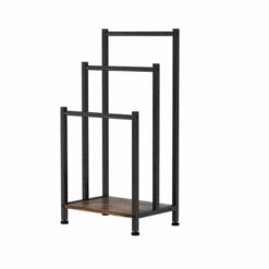 3 Tier Freestanding Towel Rack - Black - Complete Storage Solutions