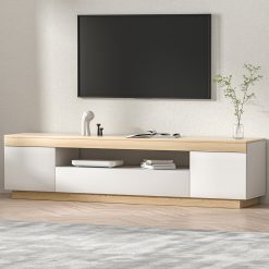 180cm TV Cabinet - White Wood