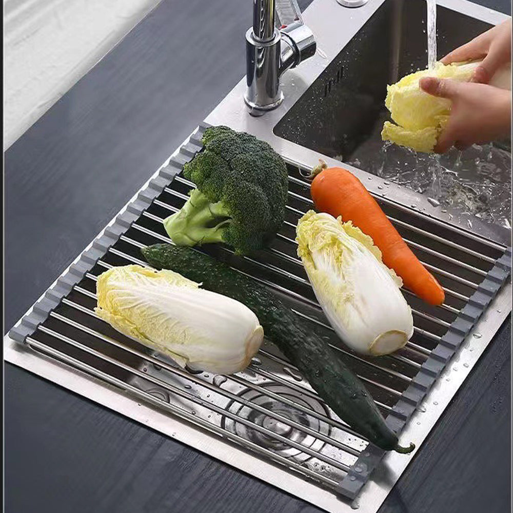 HOT Roll Up Rv Sink Drying Rack Kitchen Roll-Up Dish Drying