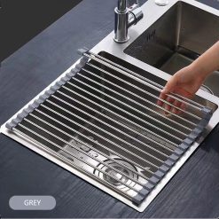 Kitchen Roll-Up Dish Drying Rack 47x30cm - Complete Storage Solutions