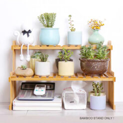 Alternative view of 2-Tier Bamboo Plant Stand