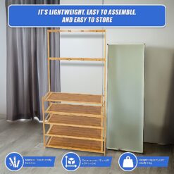 5 Tier Coat Stand 70x24x171cm - Complete Storage Solutions