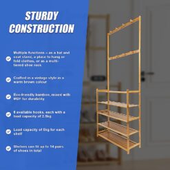 5 Tier Coat Stand 70x24x171cm - Complete Storage Solutions