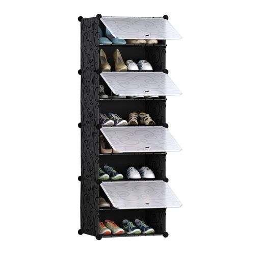 8 Tier Shoe Rack 45x32x125cm - Black