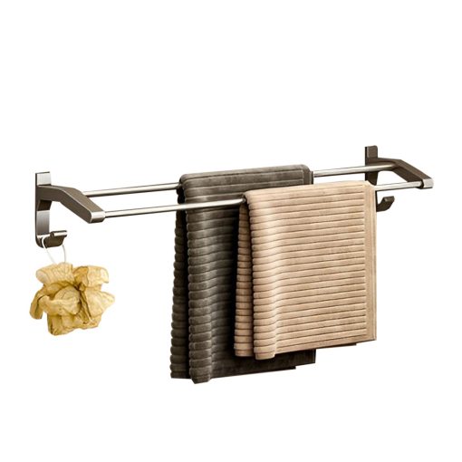 62cm Wall-Mounted Double Pole Towel Holder