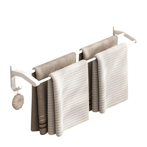 52cm Wall-Mounted Double Pole Towel Holder