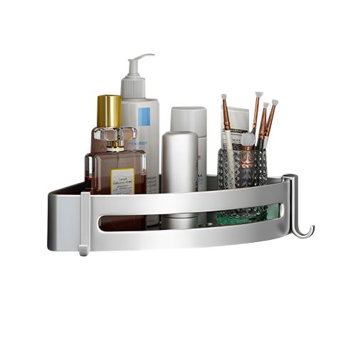 Wall-Mounted Triangular Bathroom Storage Corner Rack 24.5x24x6cm