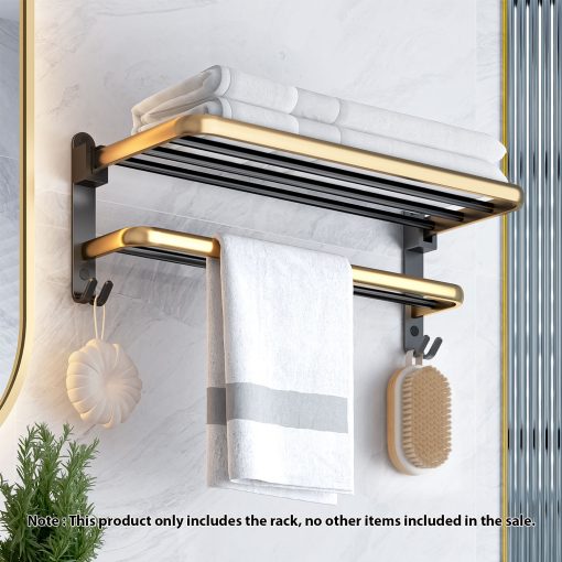 62cm Wall-Mounted Double Pole Towel Holder - Image 2