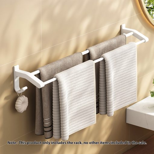 52cm Wall-Mounted Double Pole Towel Holder - Image 2