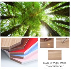 Alternative view of Wooden Desk Monitor Riser Stand With 3- Tier Storage Shelves