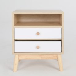 2 Drawer Bedside Table 40x29.5x46.5cm - Complete Storage Solutions