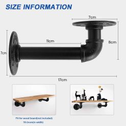 Alternative view of 4 Piece Pipe Floating Shelf Bracket Set