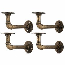 4 Piece Pipe Floating Shelf Bracket Set - Complete Storage Solutions