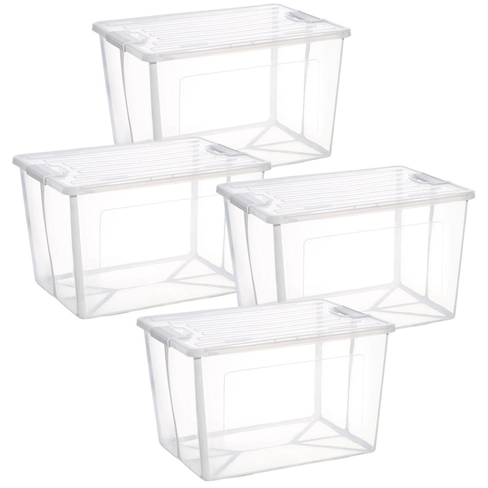 4 Piece 37 Litre Modular Foldable Storage Box Complete Storage Solutions