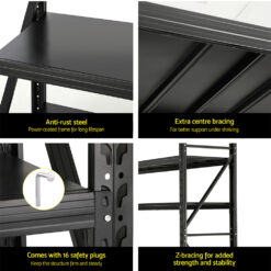 2Mx1.8M Garage Racking - Black - Complete Storage Solutions