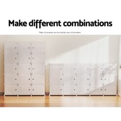 Shoe Cabinet 124x30x158cm - White - Complete Storage Solutions