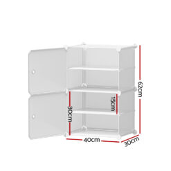 Shoe Cabinet 40x30x62cm - White - Complete Storage Solutions