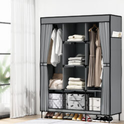 Portable Wardrobe Closet with Shelf 124x47x173cm - Complete Storage Solutions