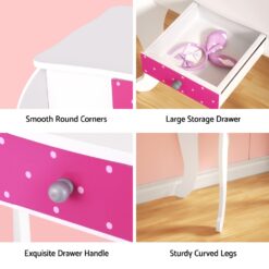 3 Mirror Kids Dressing Table Set - Complete Storage Solutions