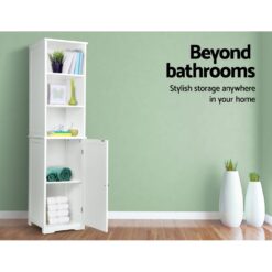 Slimline Bathroom Cabinet - White - Complete Storage Solutions