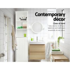 Slimline Bathroom Cabinet - White - Complete Storage Solutions