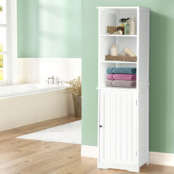 Slimline Bathroom Cabinet - White - Complete Storage Solutions
