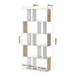 5 Tier Display Storage Unit - White Brown - Complete Storage Solutions