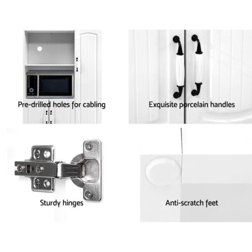 Buffet Sideboard Cabinet - White - Image 8