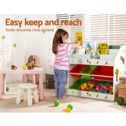 6 Bin Kids Bookshelf - Complete Storage Solutions