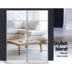 5 Drawer Mirrored Wooden Shoe Cabinet - White - Complete Storage Solutions