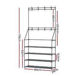 Coat & Shoe Rack - Black - Complete Storage Solutions