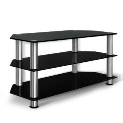 TV Stand Entertainment Unit Media Cabinet Temptered Glass 3 Tiers - Complete Storage Solutions