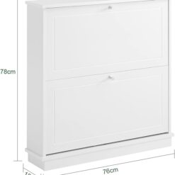 2 Drawer Shoe Cabinet 76x18x78cm - Complete Storage Solutions