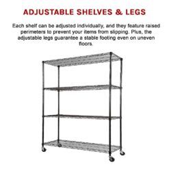 Modular Wire Storage Shelf 120x45x180cm - Black - Complete Storage Solutions