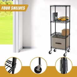 Modular Wire Storage Shelf 60x60x180cm - Black - Complete Storage Solutions