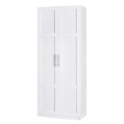 2 Door Cupboard 75x40x180cm - White - Complete Storage Solutions