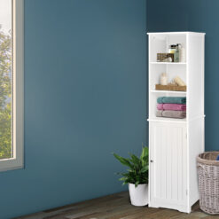 Slimline Bathroom Cabinet - White - Complete Storage Solutions