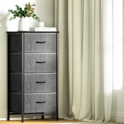 4 Drawers Storage Tallboy 47x30x94cm - Grey