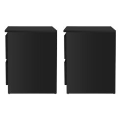 2 Piece Double Drawer Bedside Table Set 40x39.5x50cm - Complete Storage Solutions