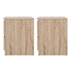 2 Piece Double Drawer Bedside Table Set 40x39.5x50cm - Complete Storage Solutions