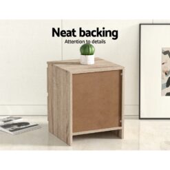 2 Piece Double Drawer Bedside Table Set 40x39.5x50cm - Complete Storage Solutions