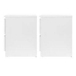2 Piece Double Drawer Bedside Table Set 40x39.5x50cm - Complete Storage Solutions