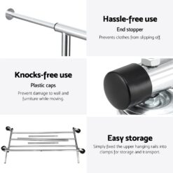 Adjustable Clothes Rack 167x47.5x159cm - Complete Storage Solutions