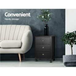 2 Piece 3 Drawer Bedside Table Set - Complete Storage Solutions