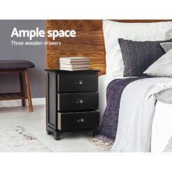 2 Piece 3 Drawer Bedside Table Set - Complete Storage Solutions