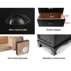 2 Piece 3 Drawer Bedside Table Set - Complete Storage Solutions