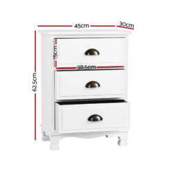 2 Piece 3 Drawer Bedside Table Set - Complete Storage Solutions
