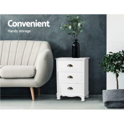 2 Piece 3 Drawer Bedside Table Set - Complete Storage Solutions