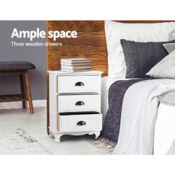 2 Piece 3 Drawer Bedside Table Set - Complete Storage Solutions