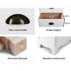 2 Piece 3 Drawer Bedside Table Set - Complete Storage Solutions